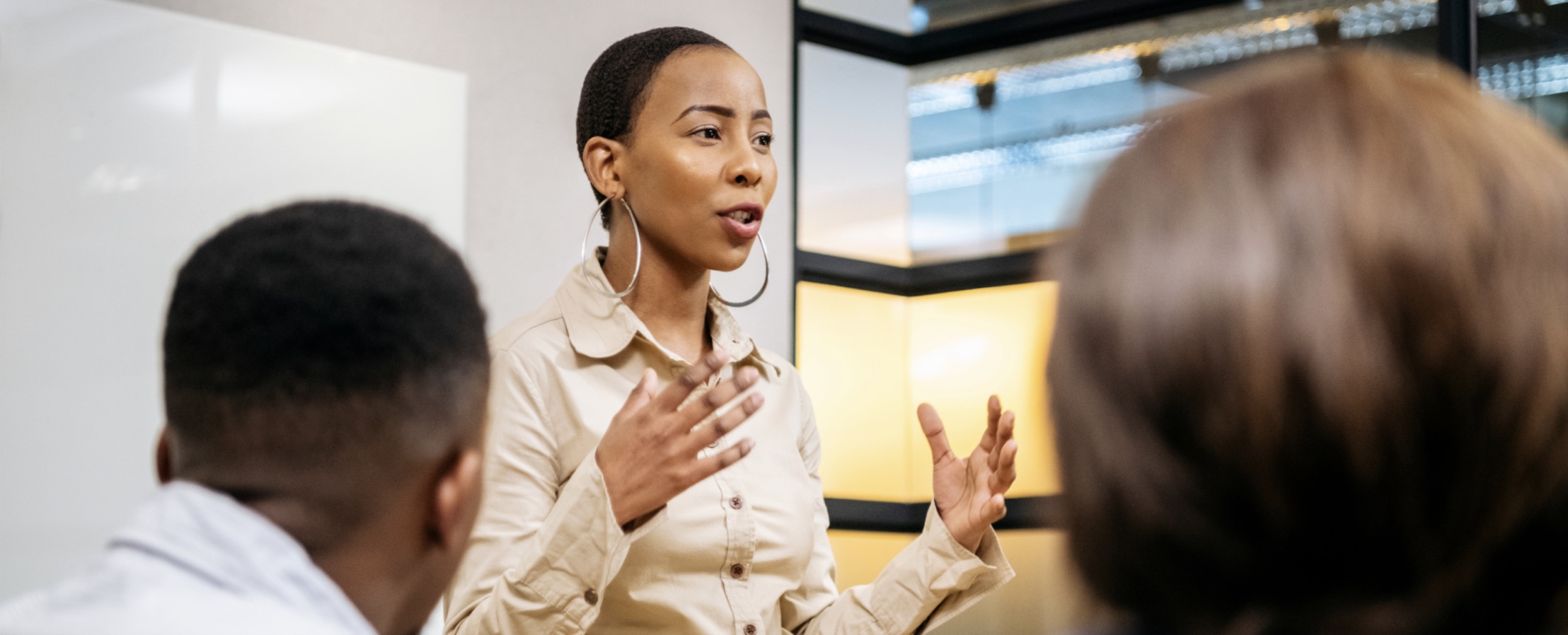 Woman giving speech